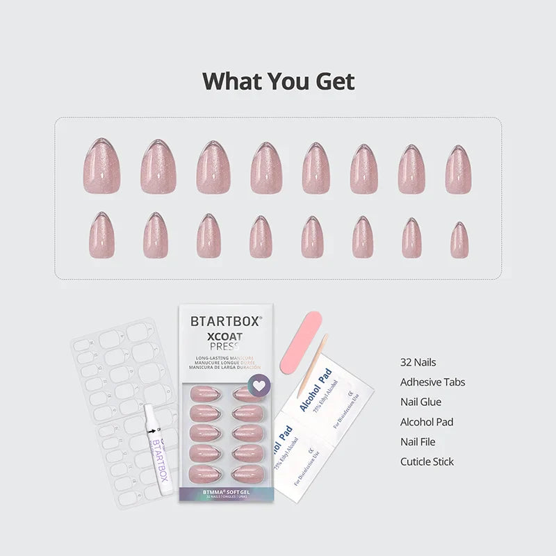 Blush Icicle Almond Nails - XCOATPRESS