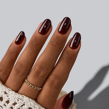 Coffee Bean Oval Nails - Soft Gel Press On