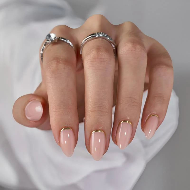 Gold End Almond Nails - XCOATPRESS