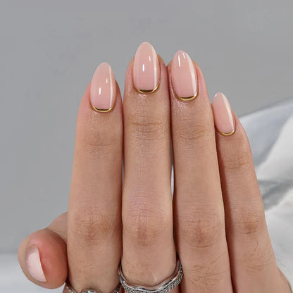 Gold End Almond Nails - XCOATPRESS