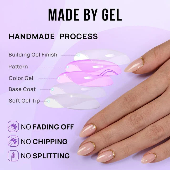 Gold End Almond Nails - XCOATPRESS