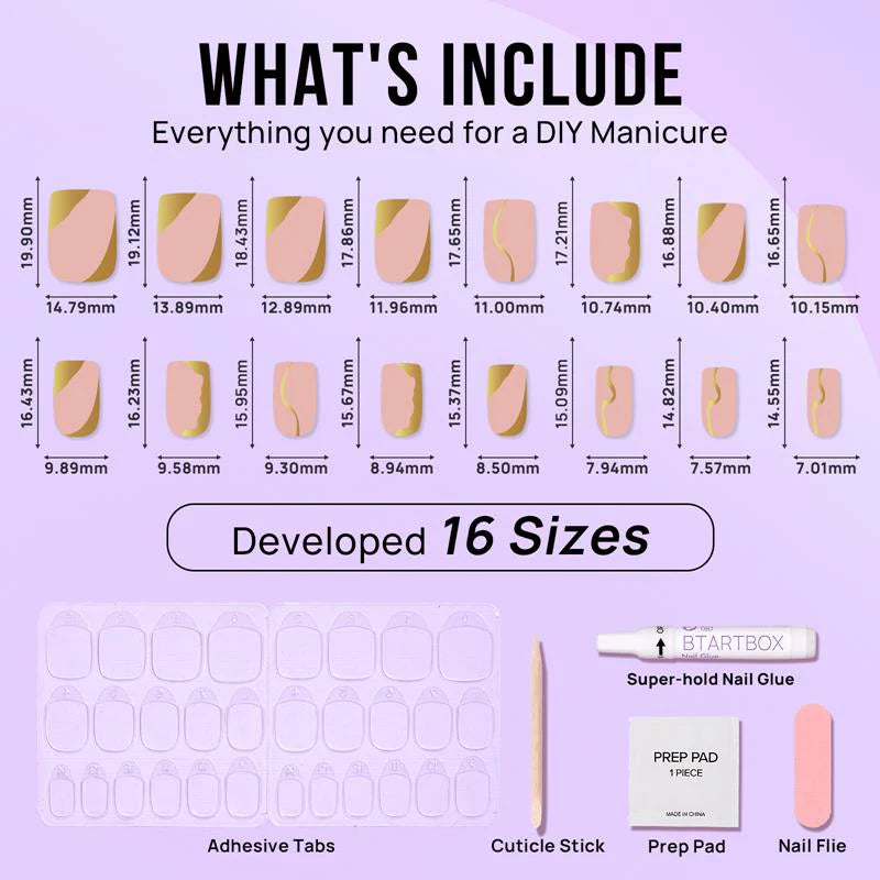 Gold Leaf Square Nails - XCOATPRESS