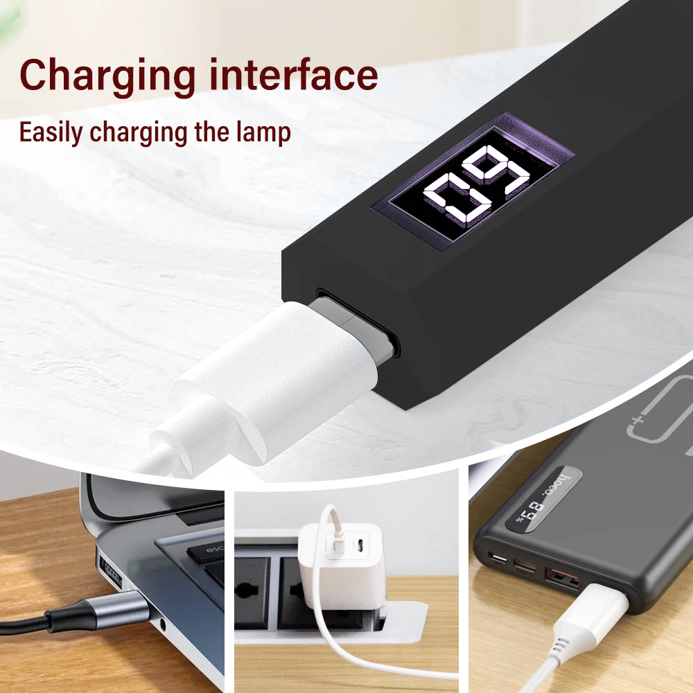 LINMANDA Minicure Handheld UV Light for Gel Nails Portable UV Nail Lamp Rechargeable LED Nail Lamp for Nails Art Desk Stand